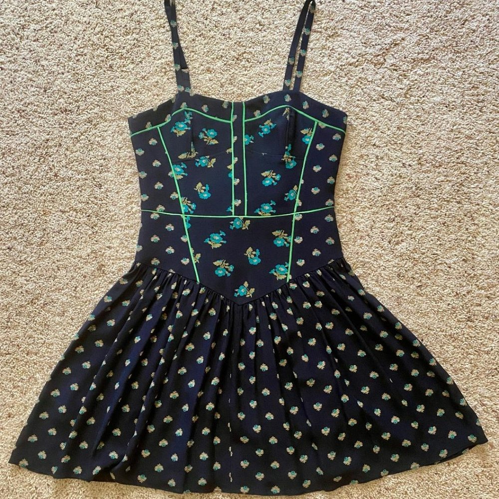 Rebecca Taylor Smocked Back Spaghetti Strap Summer Dress Size 8